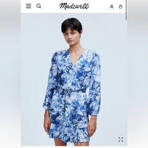 Madewell Blue and White Floral Dress